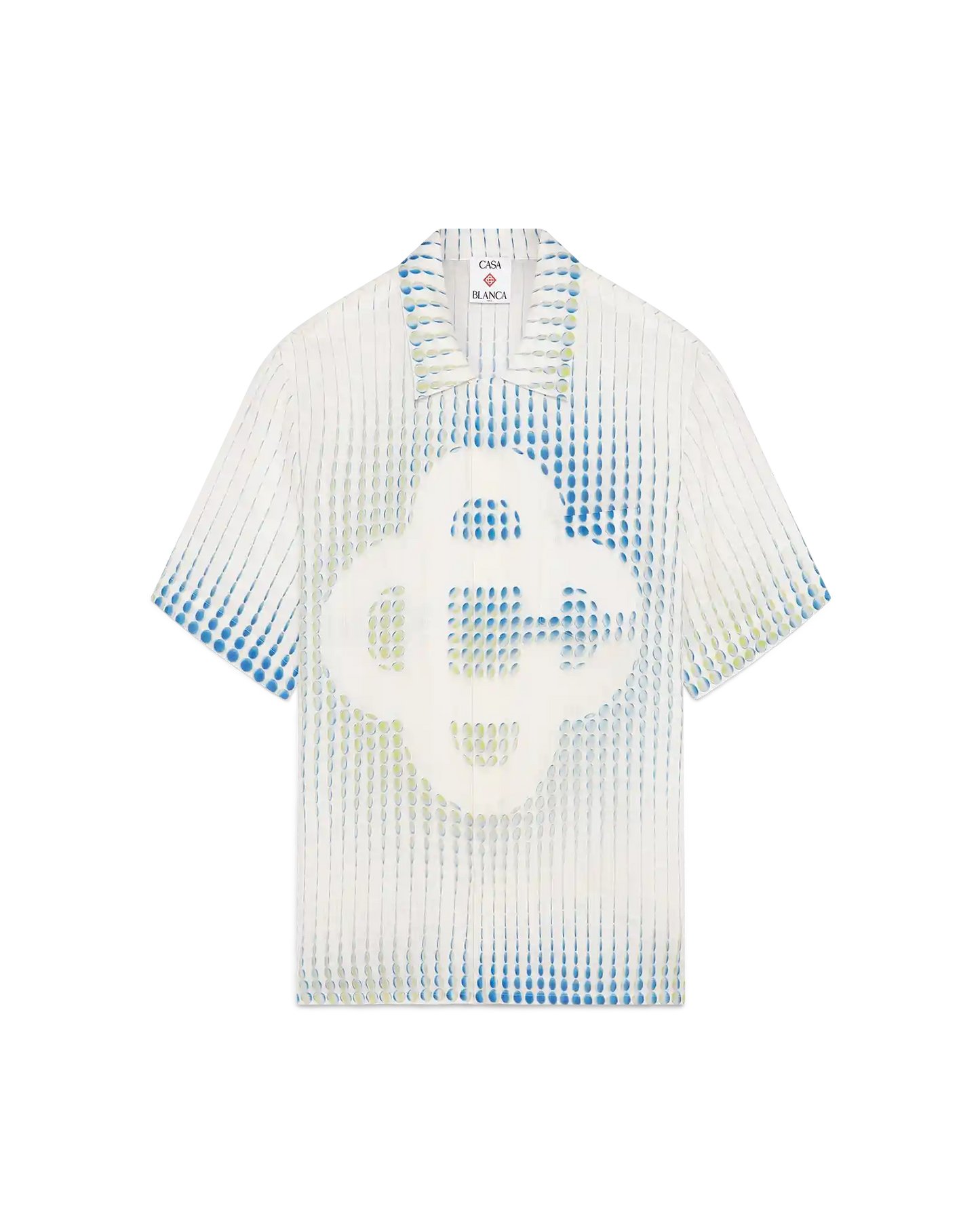 Chemise en lin à manches courtes à pois