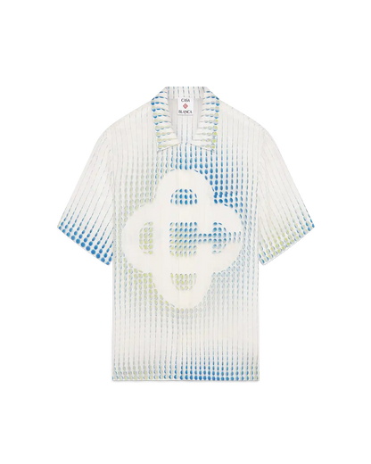 Chemise en lin à manches courtes à pois