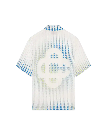 Chemise en lin à manches courtes à pois