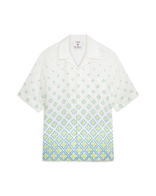Degrade Monogram Short Sleeve Linen Shirt