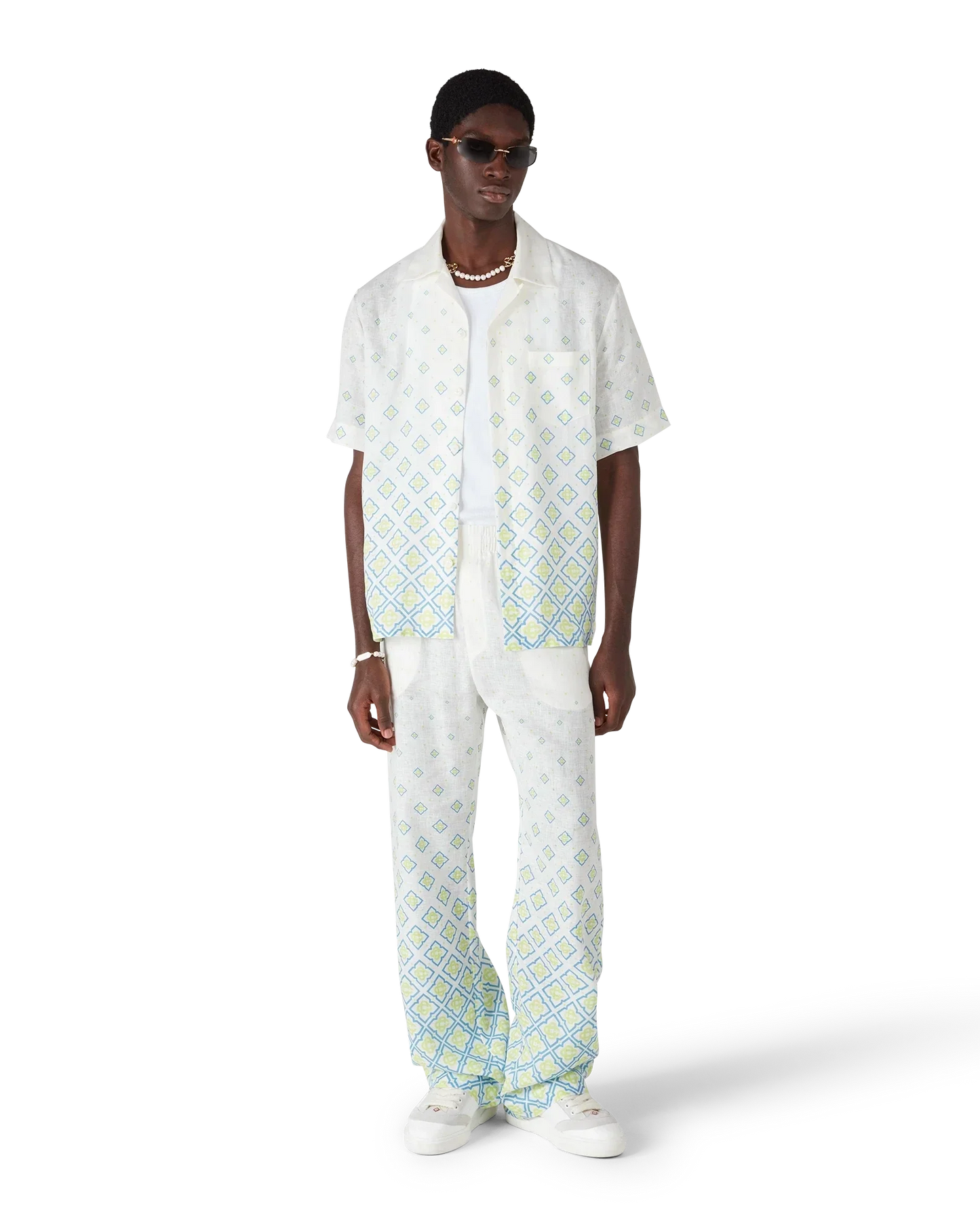 Chemise en lin à manches courtes Monogram dégradé