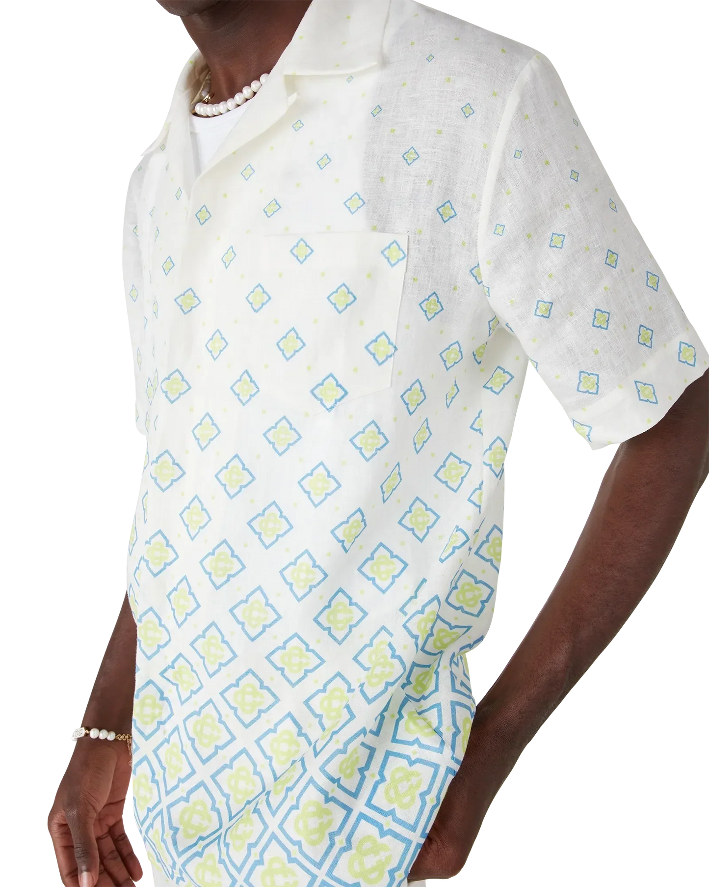 Chemise en lin à manches courtes Monogram dégradé