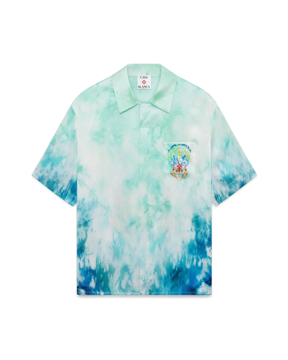 Chemise en soie à manches courtes Surf Lotus