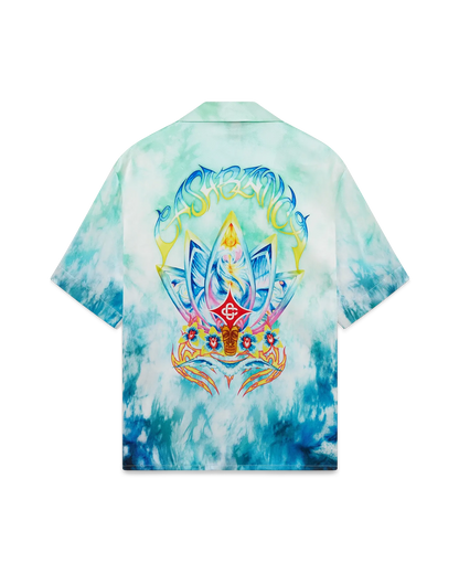 Chemise en soie à manches courtes Surf Lotus