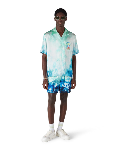 Chemise en soie à manches courtes Surf Lotus