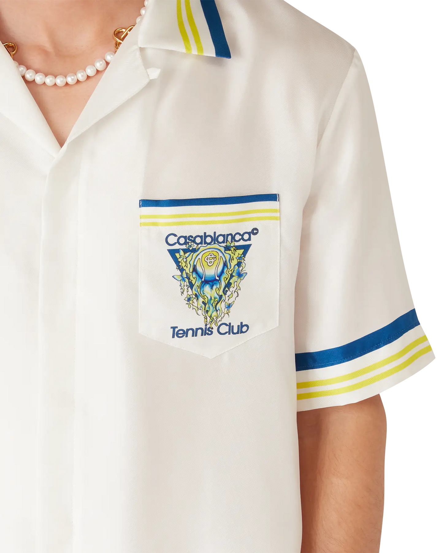 Chemise en soie à manches courtes du Tennis Club