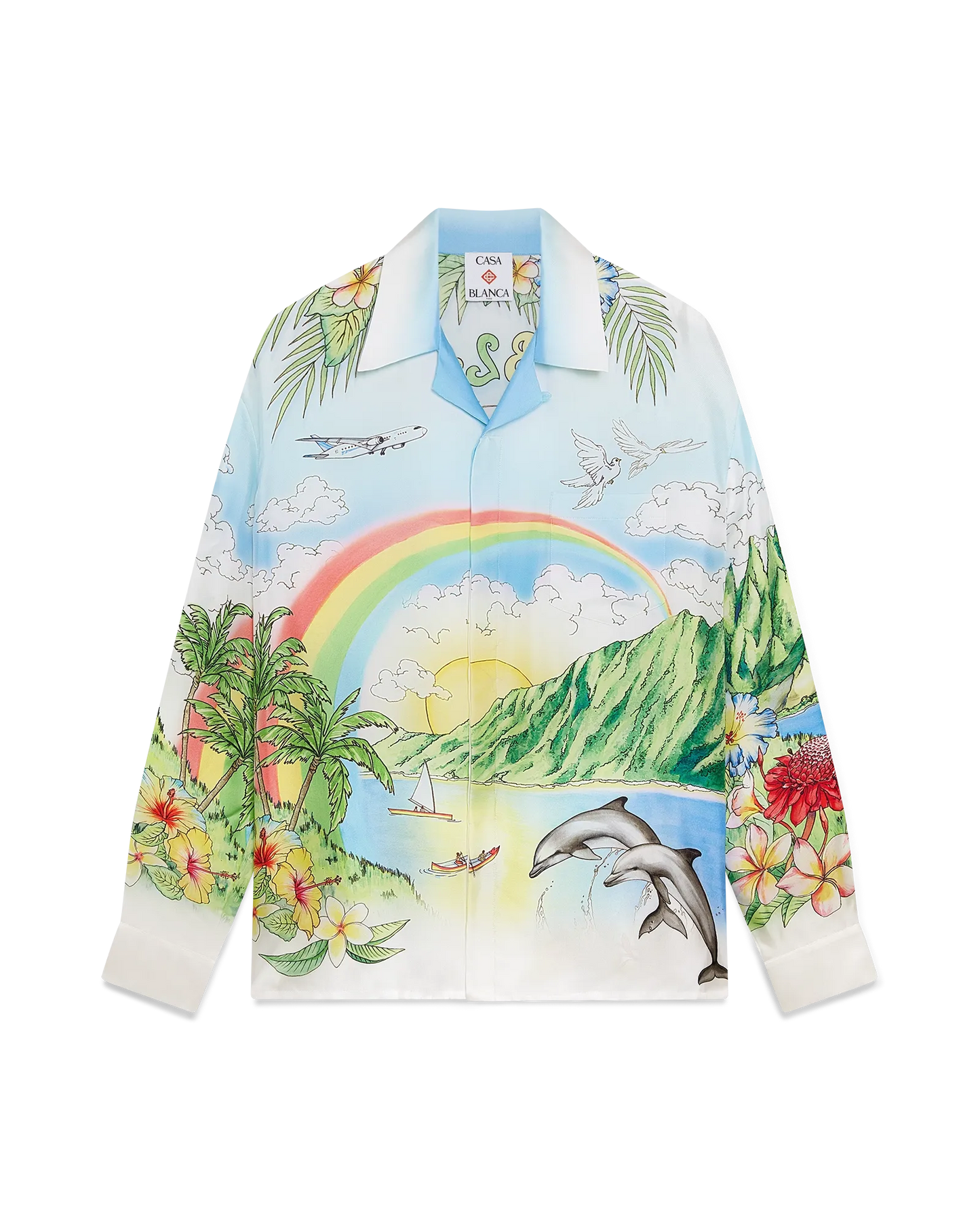 Chemise en soie à manches longues Aloha