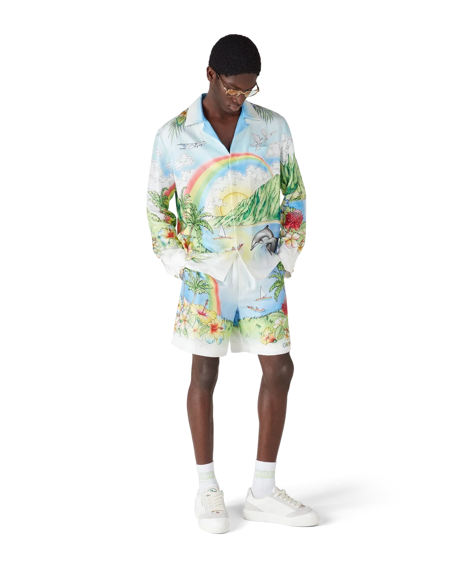 Chemise en soie à manches longues Aloha