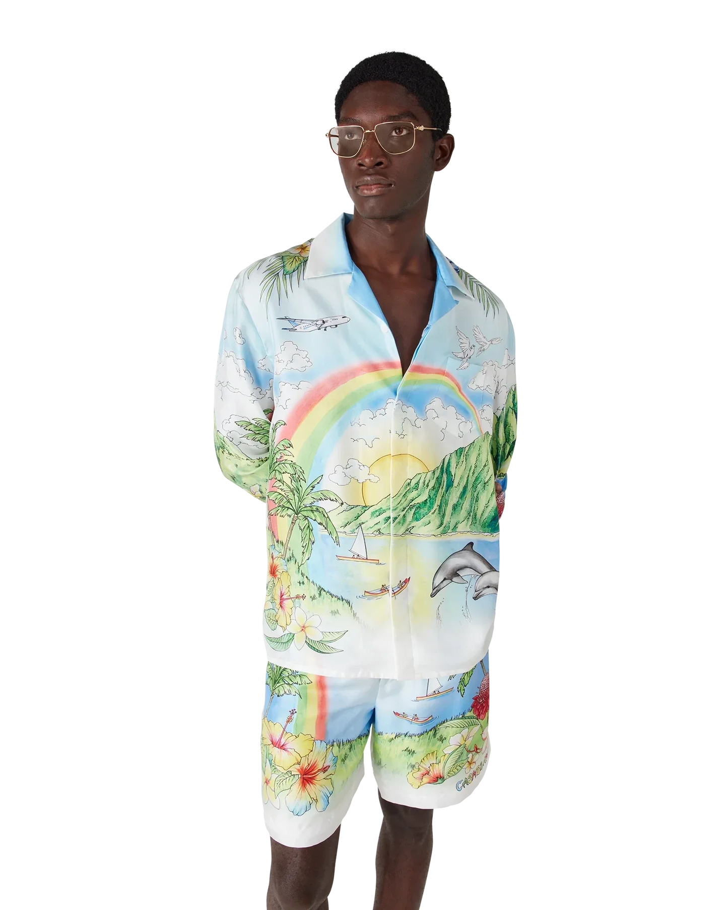 Chemise en soie à manches longues Aloha