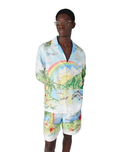 Chemise en soie à manches longues Aloha