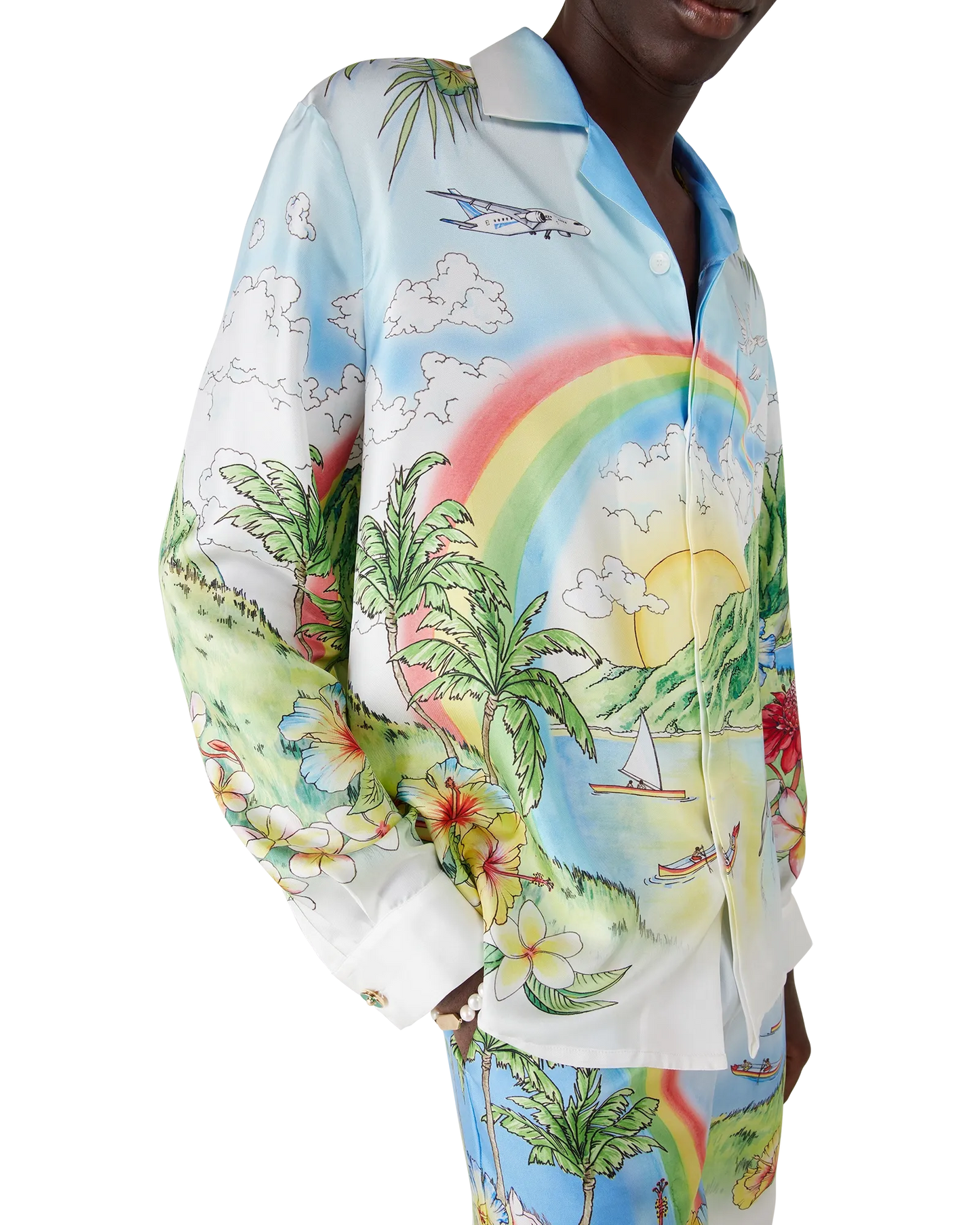 Chemise en soie à manches longues Aloha