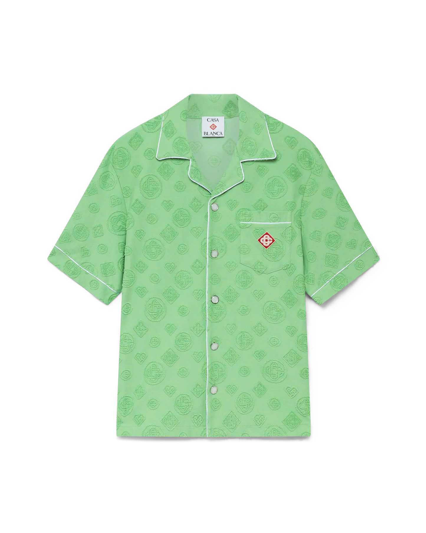 Chemise à manches courtes en tissu éponge monogrammé