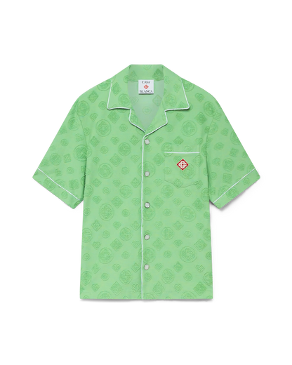 Chemise à manches courtes en tissu éponge monogrammé