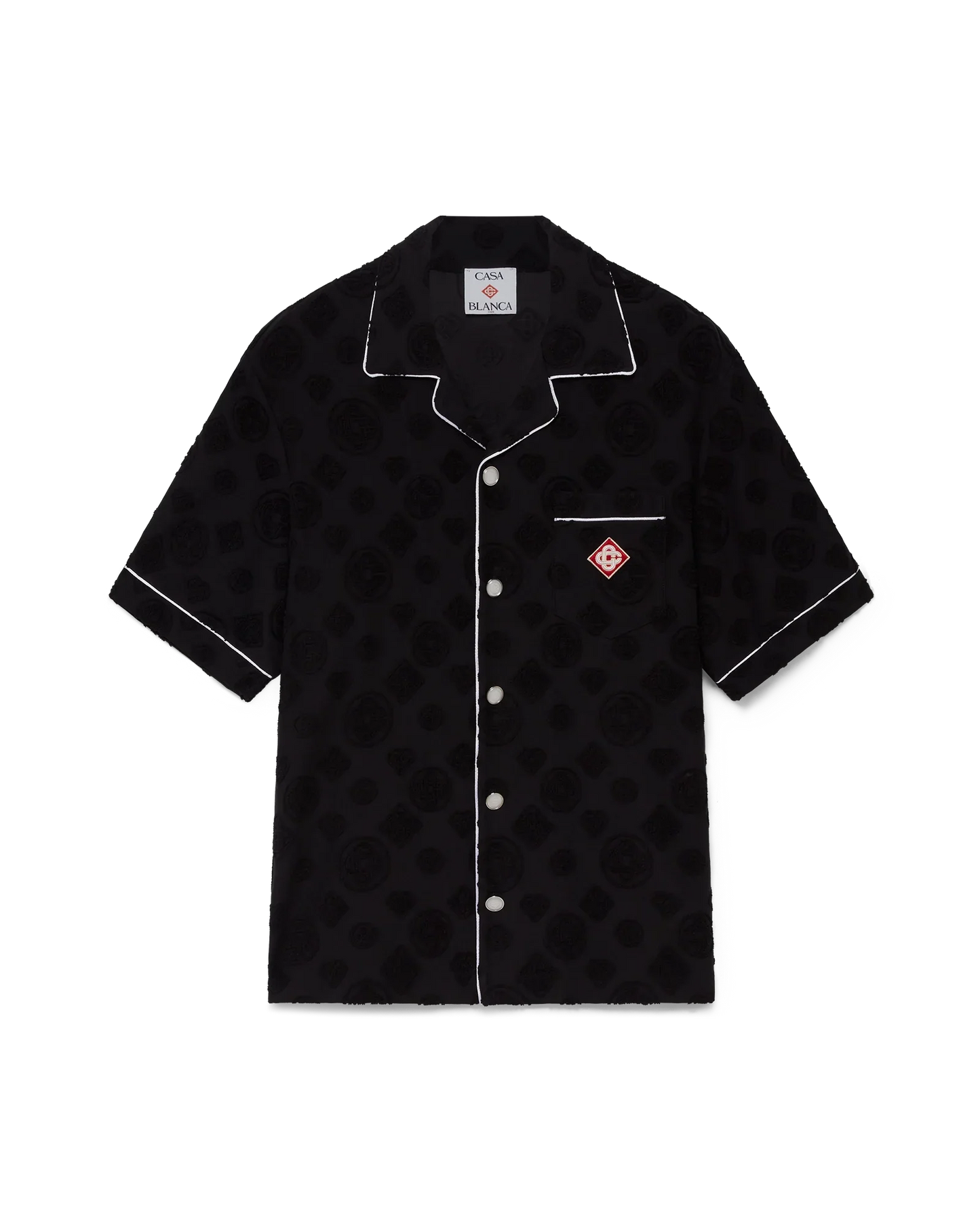 Chemise en éponge à manches courtes avec monogramme