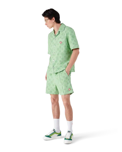 Chemise à manches courtes en tissu éponge monogrammé