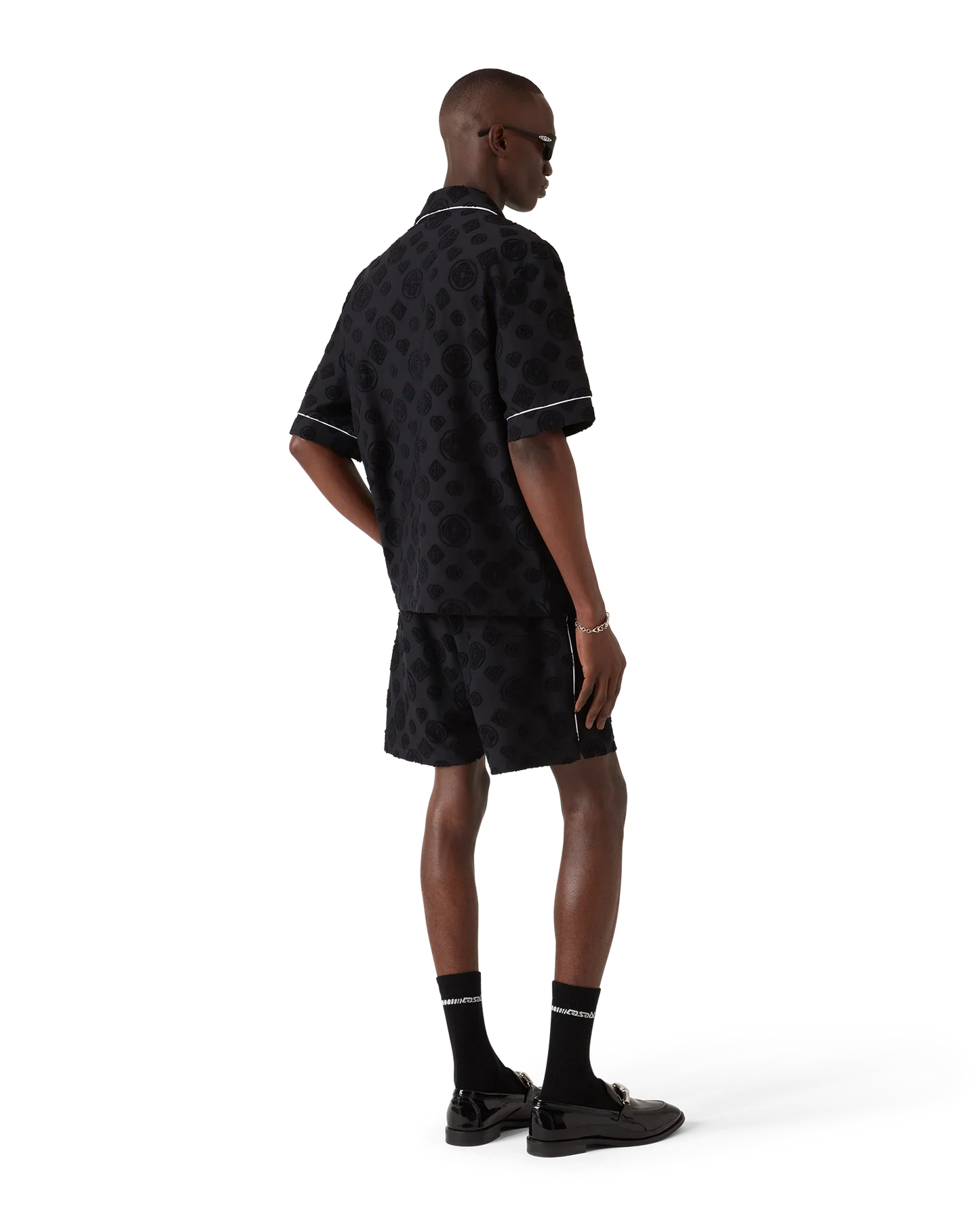 Chemise en éponge à manches courtes avec monogramme