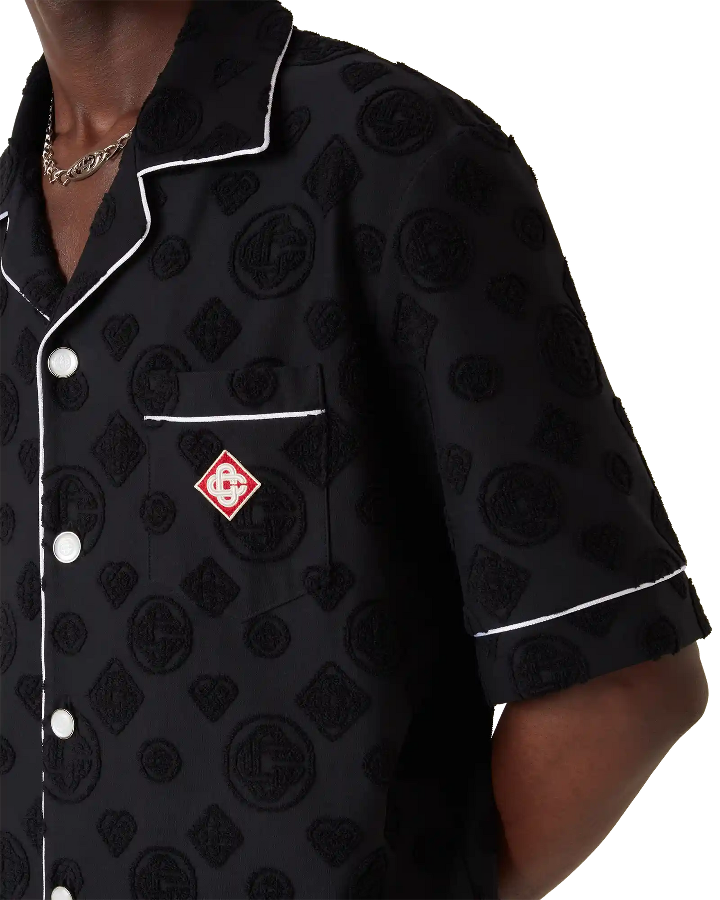 Chemise en éponge à manches courtes avec monogramme