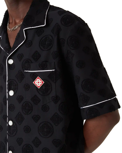 Chemise en éponge à manches courtes avec monogramme