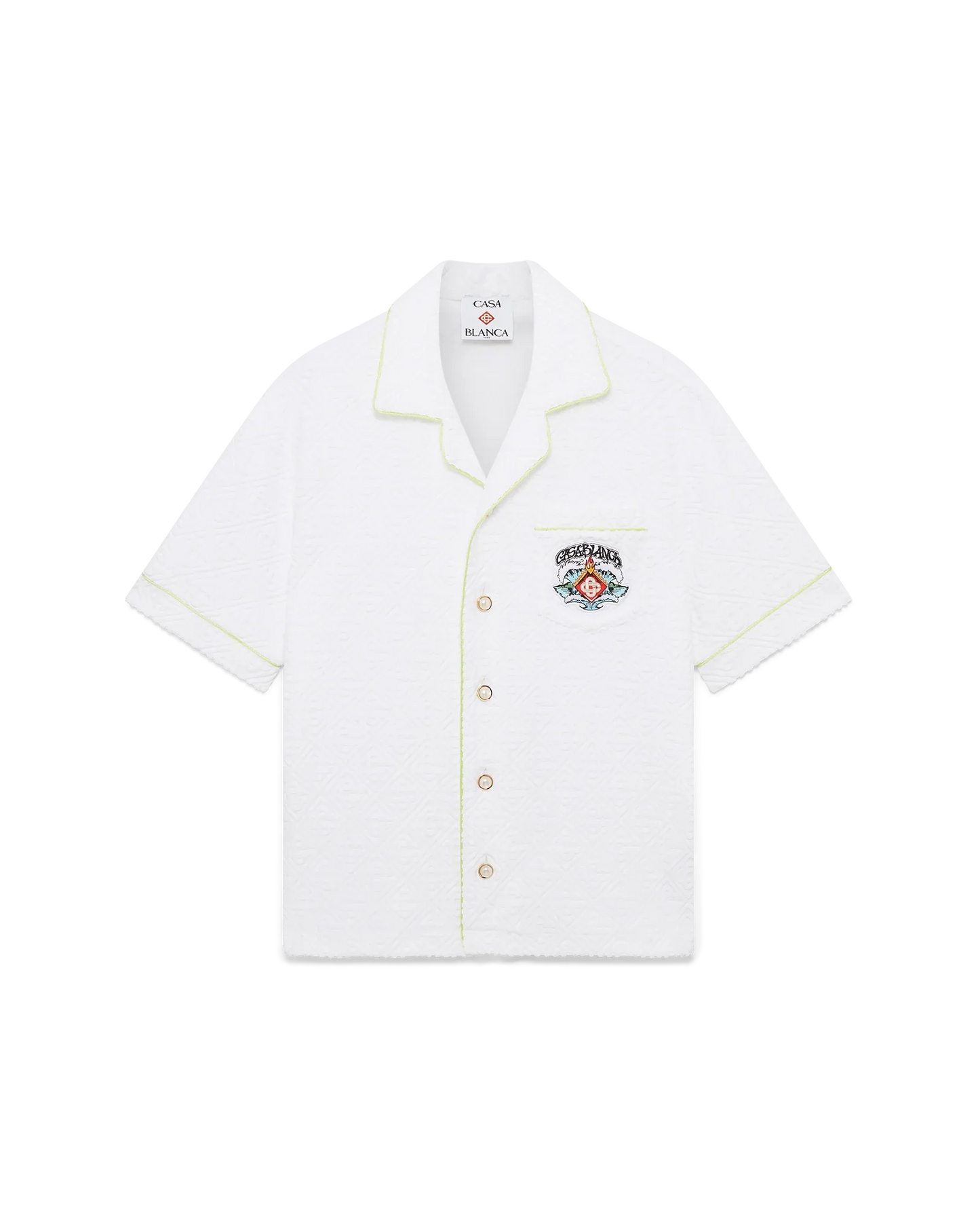 Chemise à manches courtes en tissu éponge blanc