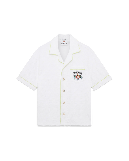 Chemise à manches courtes en tissu éponge blanc