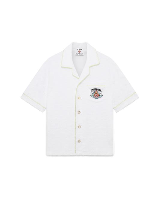 White Short Sleeve Towelling Shirt