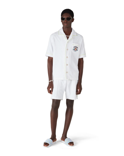 Chemise à manches courtes en tissu éponge blanc