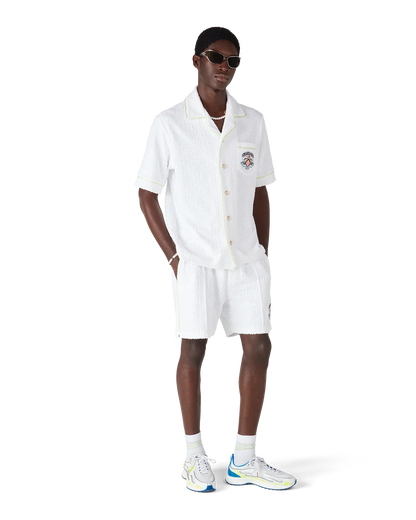 Chemise à manches courtes en tissu éponge blanc