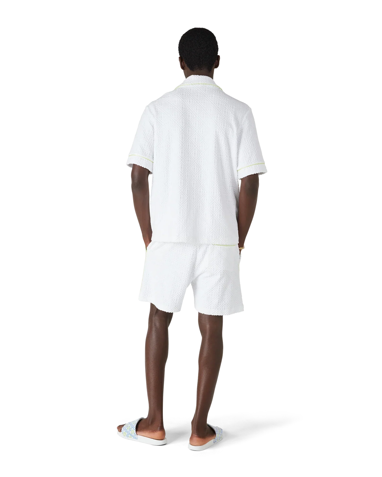Chemise à manches courtes en tissu éponge blanc