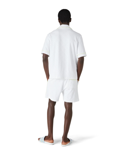 Chemise à manches courtes en tissu éponge blanc