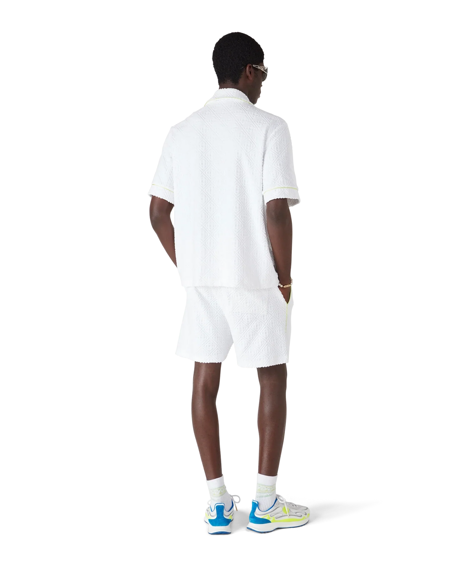 Chemise à manches courtes en tissu éponge blanc