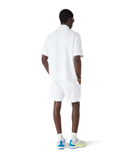 Chemise à manches courtes en tissu éponge blanc