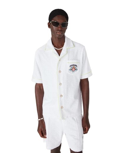Chemise à manches courtes en tissu éponge blanc