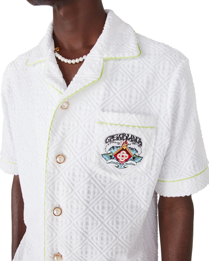 Chemise à manches courtes en tissu éponge blanc