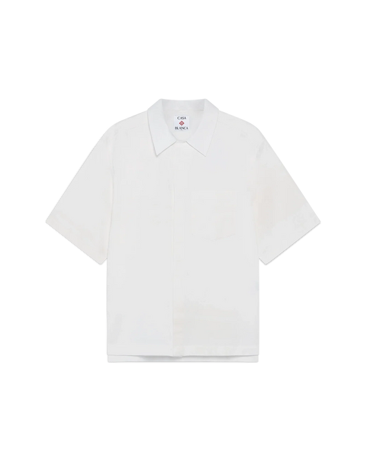 White Monogram Short Sleeve Shirt