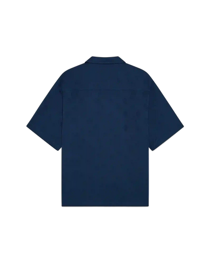 Chemise à manches courtes monogramme marine