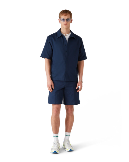 Chemise à manches courtes monogramme marine