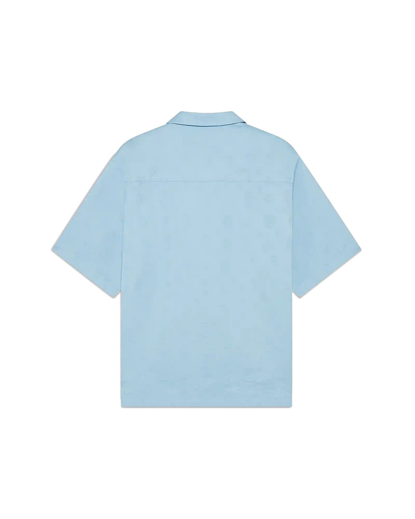 Chemise à manches courtes monogrammée bleu clair