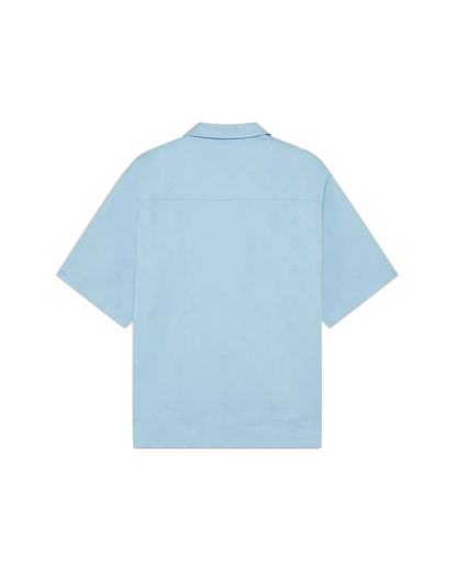 Chemise à manches courtes monogrammée bleu clair