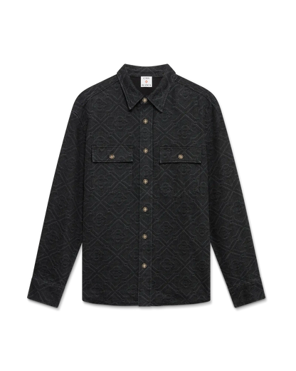 Chemise en jean noire à manches longues Black Laser