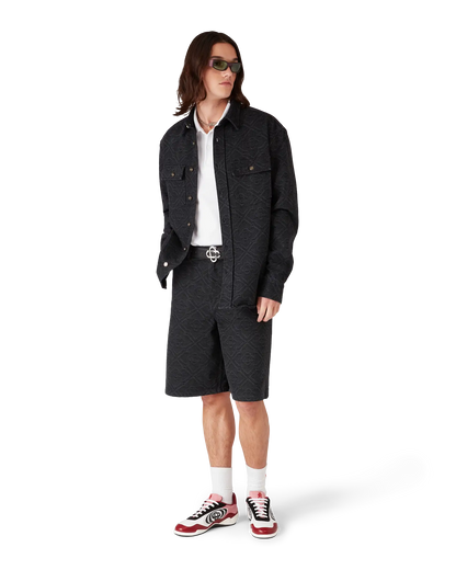 Chemise en jean noire à manches longues Black Laser