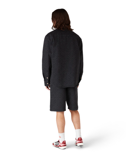 Chemise en jean noire à manches longues Black Laser