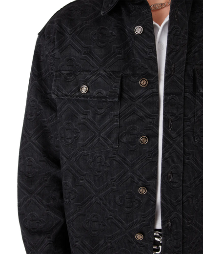 Chemise en jean noire à manches longues Black Laser