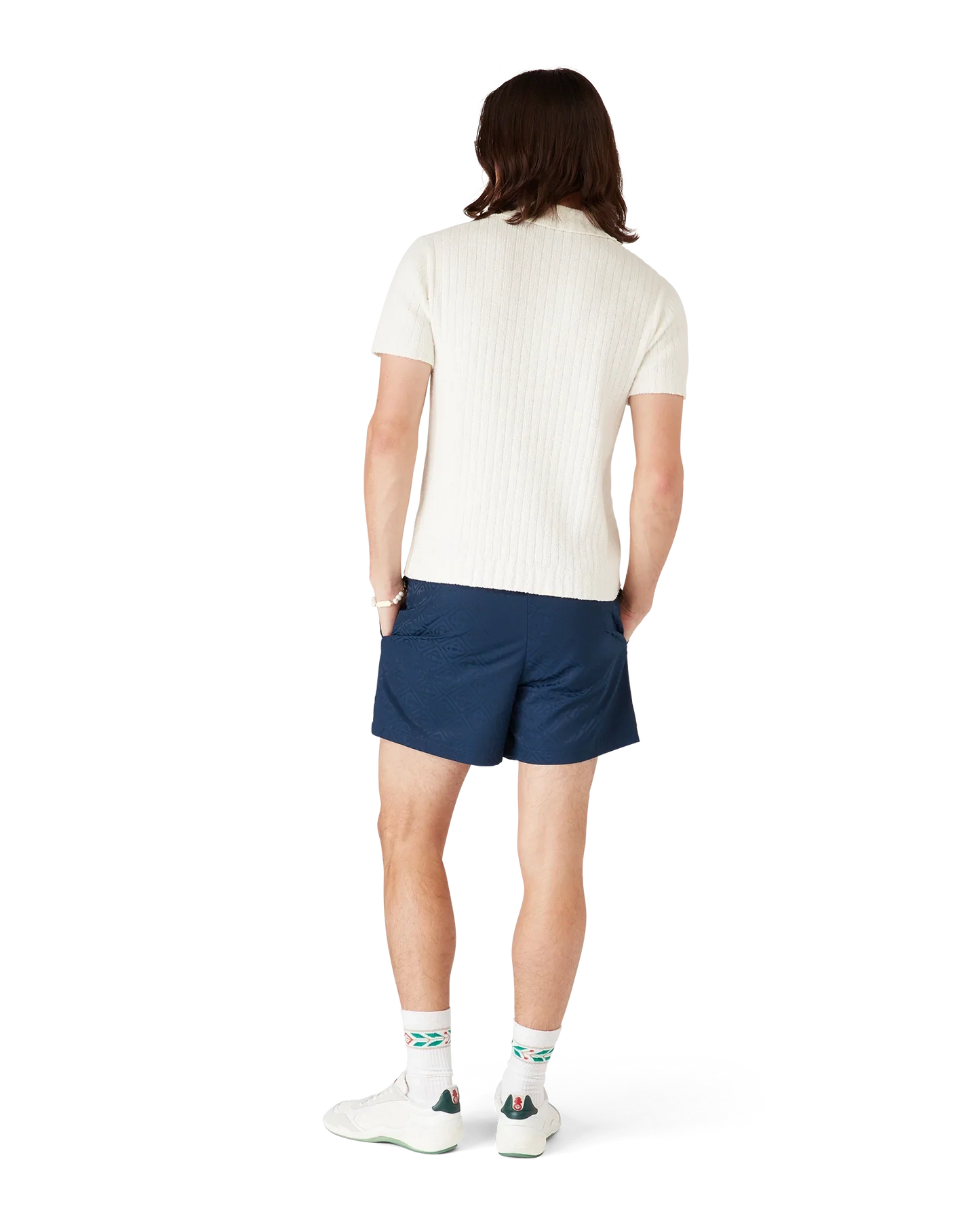 Short de bain en jacquard monogrammé