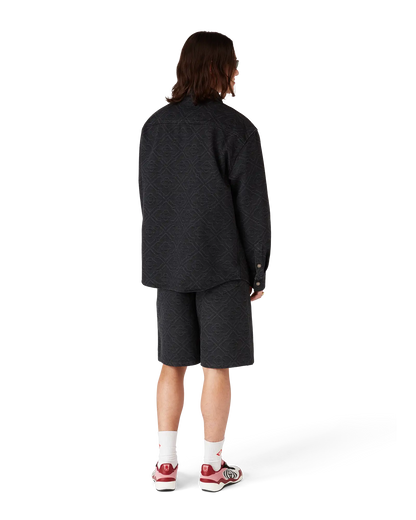 Short en jean monogrammé au laser