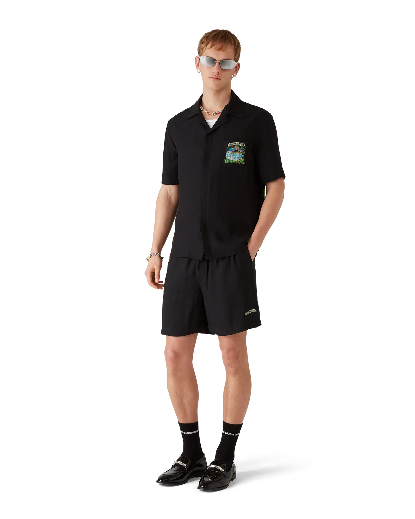 Shorts en soie jacquard Volcano
