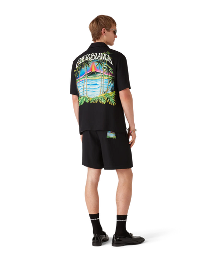 Shorts en soie jacquard Volcano
