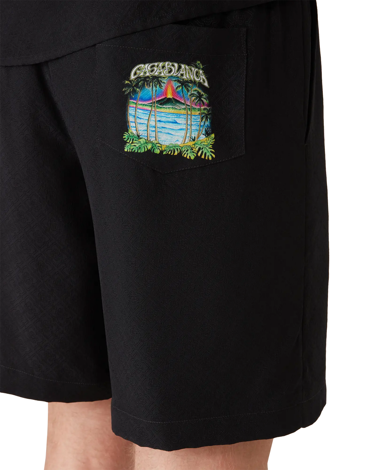 Shorts en soie jacquard Volcano