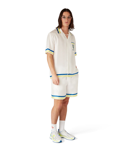 Short en Soie Icône Club de Tennis Enflammé