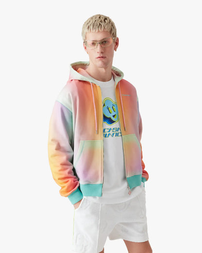 Sweat à capuche zippé en verre