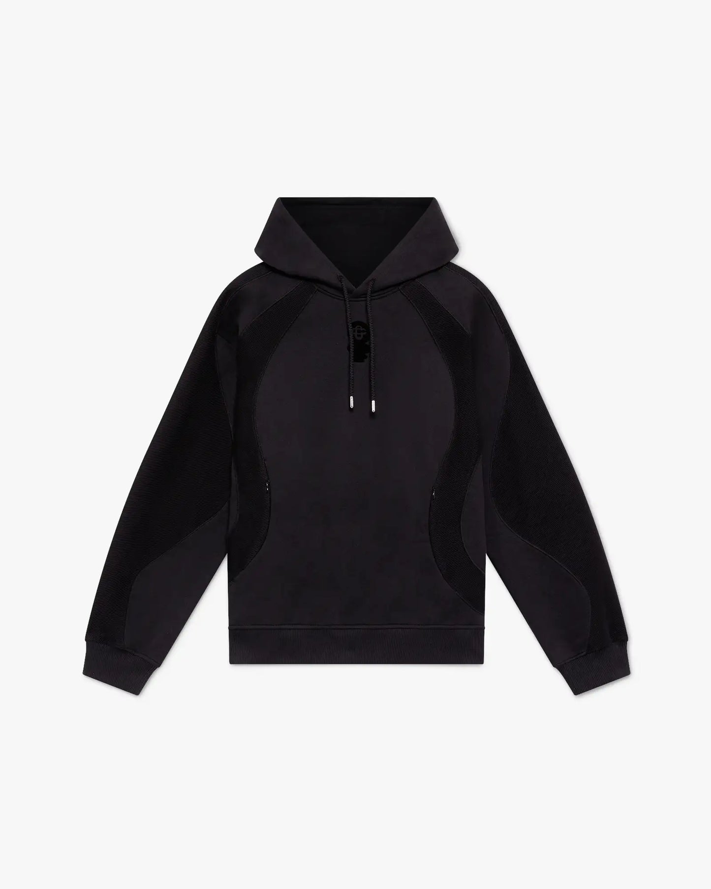 Black Squash Logo Flock Print Hooded Sweatshirt